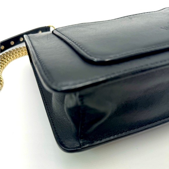 Valentino Garavani Black Leather Lipstick Demilune Rockstud Bag Preloved Purse - Picture 11 of 16